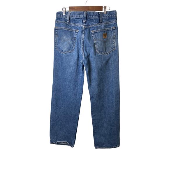 Carhartt Men's Blue Denim Relaxed Fit Jeans Size 34x30 - Picture 2 of 10